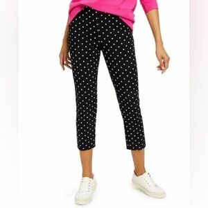 Charter Club Black and White Polka Dot Cropped Pants